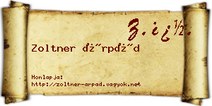 Zoltner Árpád névjegykártya